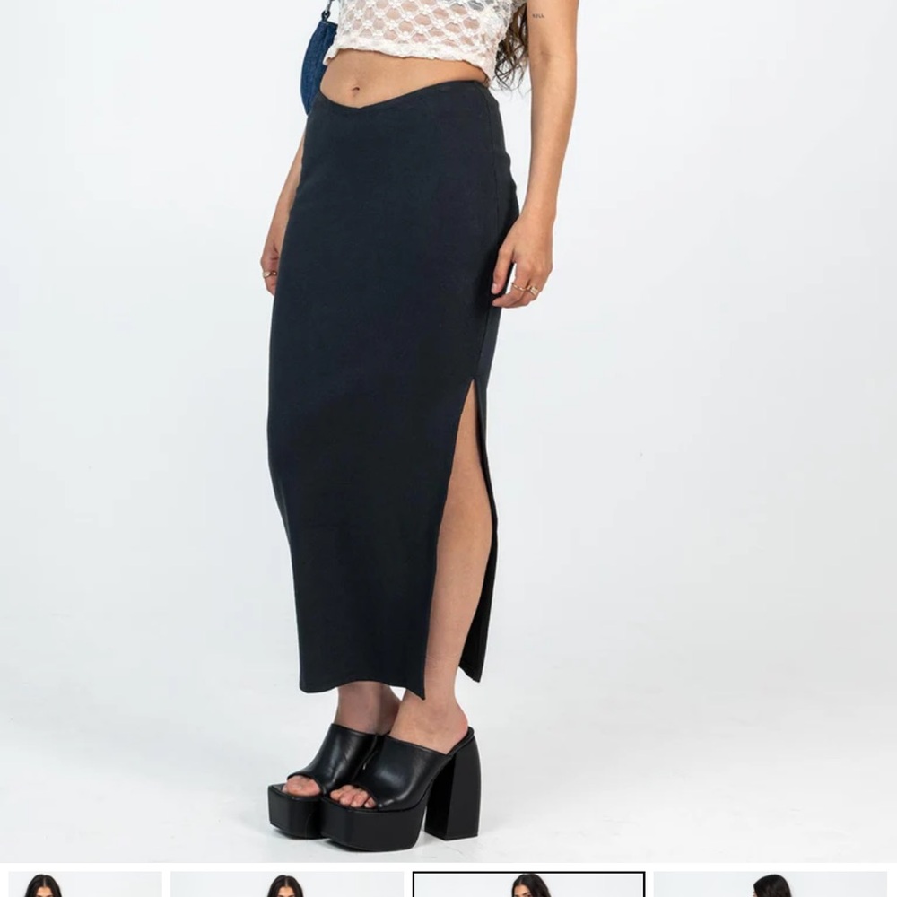 Princess Polly black knit skirt